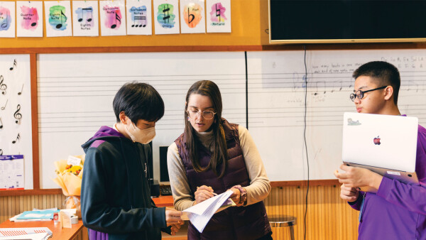 music teacher and students at yantai huasheng international school admissions