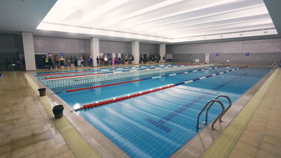 swimming pool inside our yantai huasheng international school campus